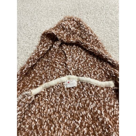 Poof Apparel Women's Large Fuzzy Open Cardigan Long Sleeve Sweater Hoodie orange - Picture 5 of 11